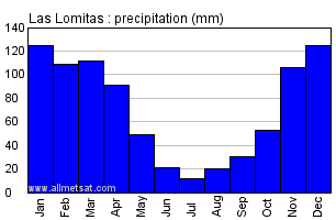 Las Lomitas Argentina Annual Precipitation Graph